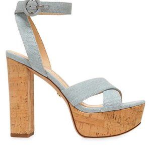 Like New, Worn Once, Veronica Beard  Denim Heels, size 40